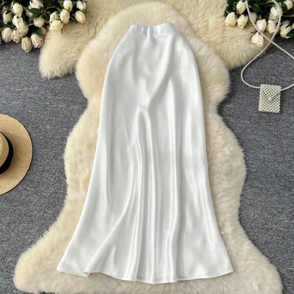 Women's Satin Elastic Waist Skirts women's satin elastic waist skirts