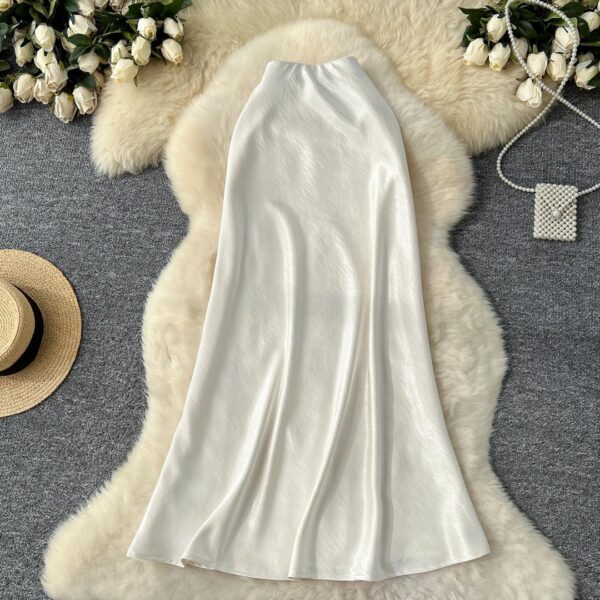 Women's Satin Elastic Waist Skirts women's satin elastic waist skirts