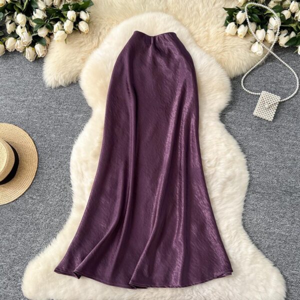 Women's Satin Elastic Waist Skirts women's satin elastic waist skirts