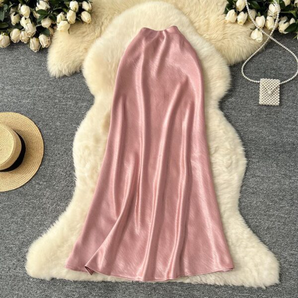 Women's Satin Elastic Waist Skirts women's satin elastic waist skirts