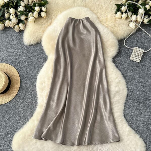 Women's Satin Elastic Waist Skirts women's satin elastic waist skirts