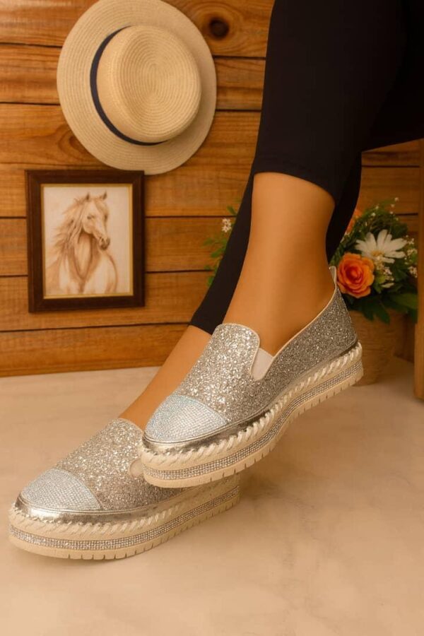 women's casual sequin slip-on shoes