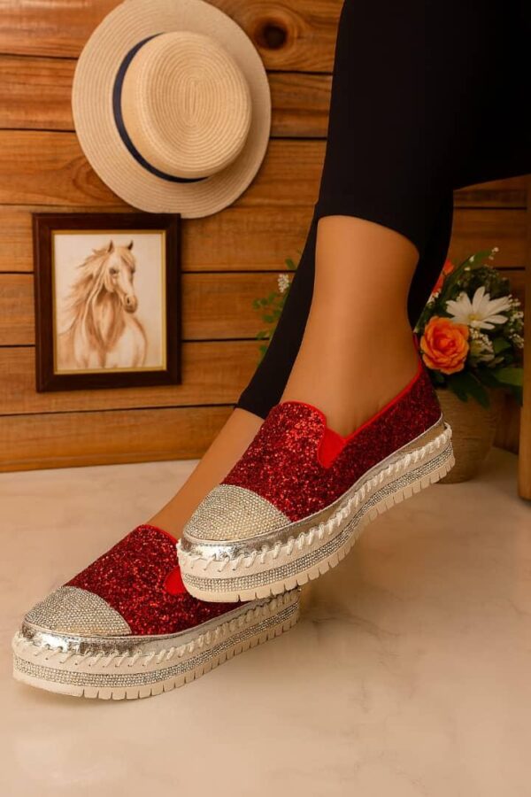 women's casual sequin slip-on shoes