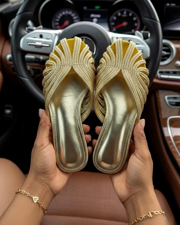 ladies strappy flat slippers