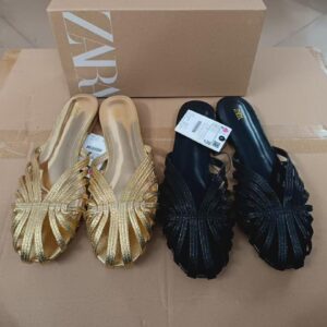 ladies strappy flat slippers