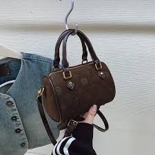 brown suede mini top handle bag brown suede mini top handle bag