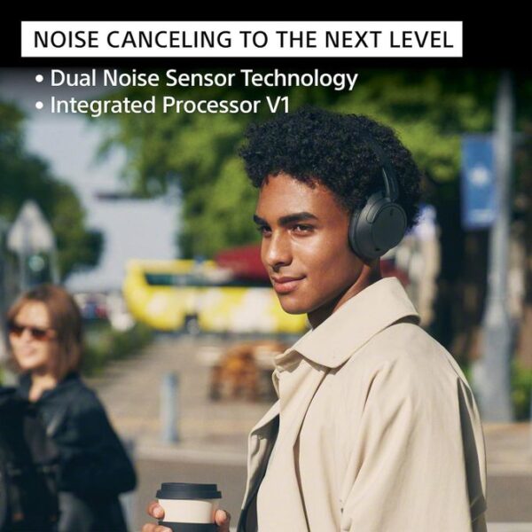 noise canceling wireless headphones -black