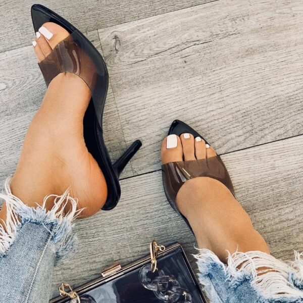 pointy toe high heel stiletto mules 1