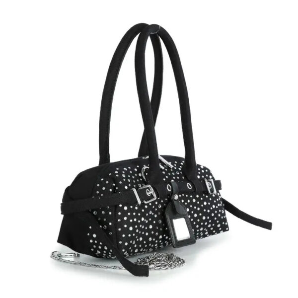rhinestone studded denim handbag 3