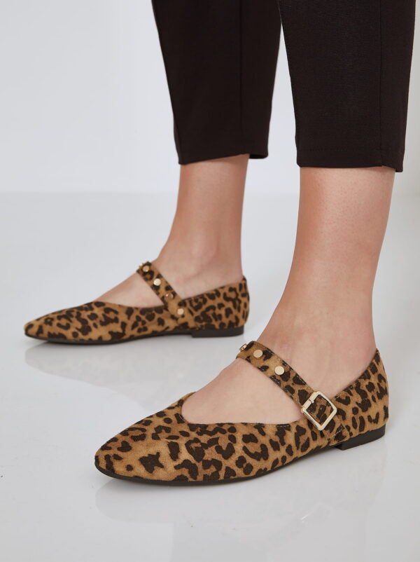leopard suede flats