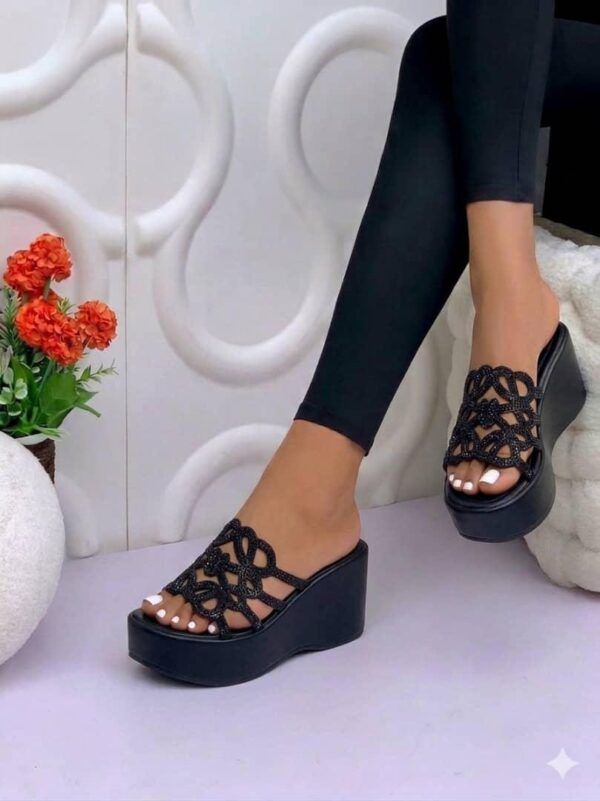 ladies wedge heel slippers