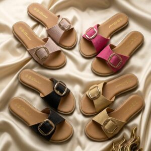Marketplace & Online Shopping 135 women buckled open-toe slippers