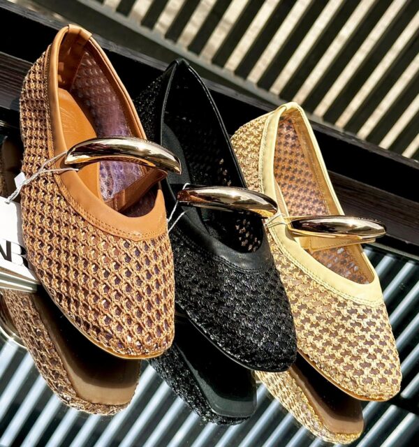 woven mesh ballet flats for ladies