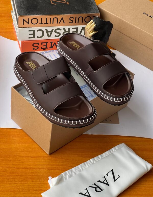 men's premium leather slippers