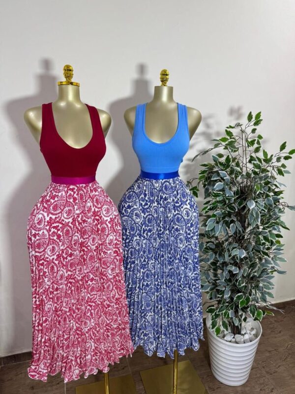 women's print pleated skirts