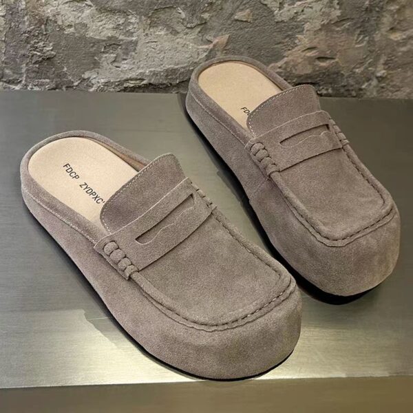 suede open back loafers