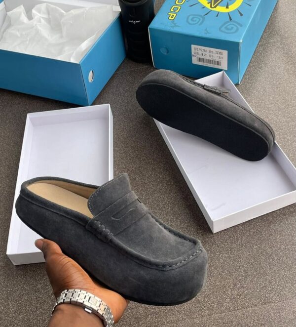 suede open back loafers