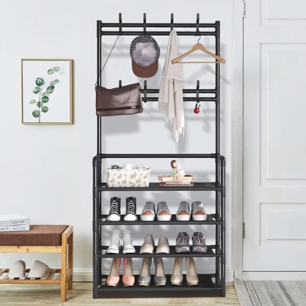 shoe rack with coat hanger 2
