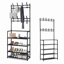 shoe rack with coat hanger