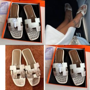Marketplace & Online Shopping 131 Luxe Croc-Pattern Casual Slides