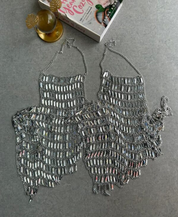 Rhinestone Fringe Chain Top rhinestone fringe chain top
