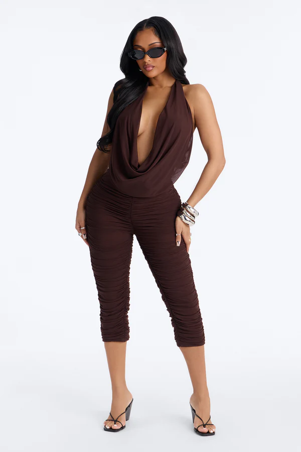 Fashion Ruched Capri Set Fashion Ruched Capri Set