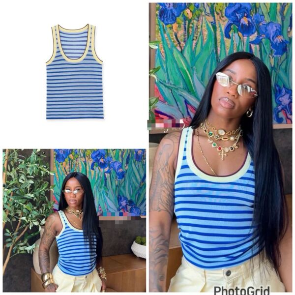 Striped Knit Tank Top by ZR Striped Knit Tank Top by ZR